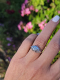 18k gold white gold c.1920's filigree diamond ring - apx .33ct tw