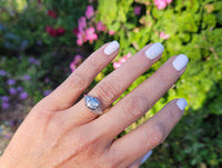 18k gold white gold c.1920's filigree diamond ring - apx .33ct tw