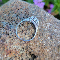 14k gold white gold c.1920's filigree diamond ring - apx .14ct