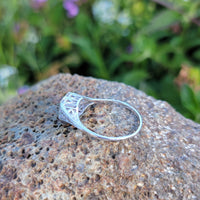 14k gold white gold c.1920's filigree diamond ring - apx .14ct