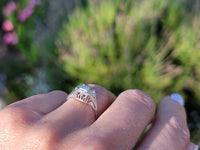14k gold white gold c.1920's filigree diamond ring - apx .14ct