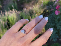 14k gold white gold c.1920's filigree diamond ring - apx .14ct