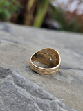 14k gold two tone vintage diamond Masonic Freemason Ring