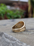 14k gold two tone vintage diamond Masonic Freemason Ring