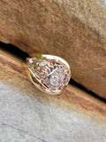 14k gold two tone vintage diamond Masonic Freemason Ring