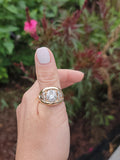 14k gold two tone vintage diamond Masonic Freemason Ring