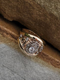 14k gold two tone vintage diamond Masonic Freemason Ring
