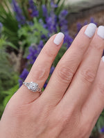 18k gold white gold c.1920's filigree diamond ring - apx .25ct