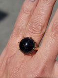 14k gold STAR garnet estate solitaire ring - 23.38ct