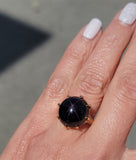 14k gold STAR garnet estate solitaire ring - 23.38ct