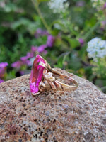 10k gd created Pink stone estate cocktail ring