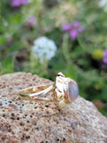14k yellow gold jelly opal estate ring
