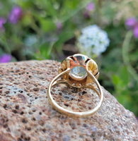 14k yellow gold jelly opal estate ring