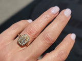 Victorian 14k gold diamond & pearl antique ring