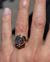 14k yellow gold jelly opal estate ring