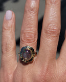 14k yellow gold jelly opal estate ring