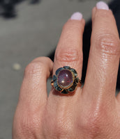 14k yellow gold jelly opal estate ring
