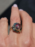 14k yellow gold jelly opal estate ring