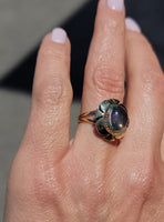 14k yellow gold jelly opal estate ring