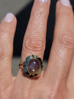 14k yellow gold jelly opal estate ring