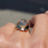 14k yellow gold jelly opal estate ring