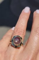 14k yellow gold jelly opal estate ring