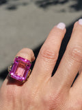 10k gd created Pink stone estate cocktail ring