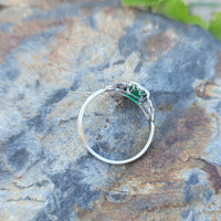 Platinum Emerald & Diamond estate Art Deco vintage antique ring