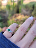 Platinum Emerald & Diamond estate Art Deco vintage antique ring