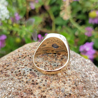 10k gold vintage Deco Black ONYX & diamond Ring
