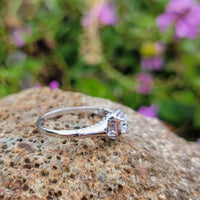 14k white gold sapphire & diamond estate ring