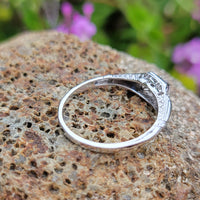 14k white gold sapphire & diamond estate ring