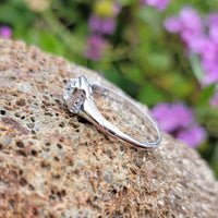 14k white gold sapphire & diamond estate ring