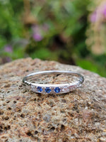 18k white gold sapphire & diamond estate band