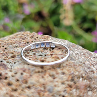 18k white gold sapphire & diamond estate band