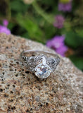 Platinum c.1920's filigree diamond antique ring - .99ct tw