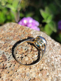 18ct gold two tone blue Zircon bezel estate ring
