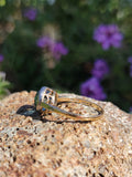 18ct gold two tone blue Zircon bezel estate ring