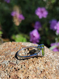 platinum vintage Peridot & Diamond Ring