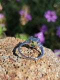 platinum vintage Peridot & Diamond Ring