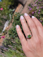 platinum vintage Peridot & Diamond Ring