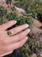 platinum vintage Peridot & Diamond Ring