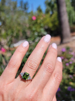 platinum vintage Peridot & Diamond Ring