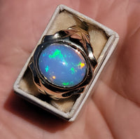 10k yellow gold opal estate ring