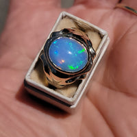 10k yellow gold opal estate ring