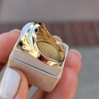 10k yellow gold opal estate ring
