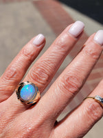 10k yellow gold opal estate ring