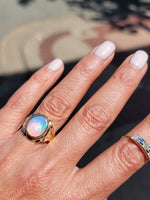 10k yellow gold opal estate ring