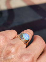 10k yellow gold opal estate ring