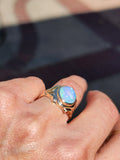 10k yellow gold opal estate ring